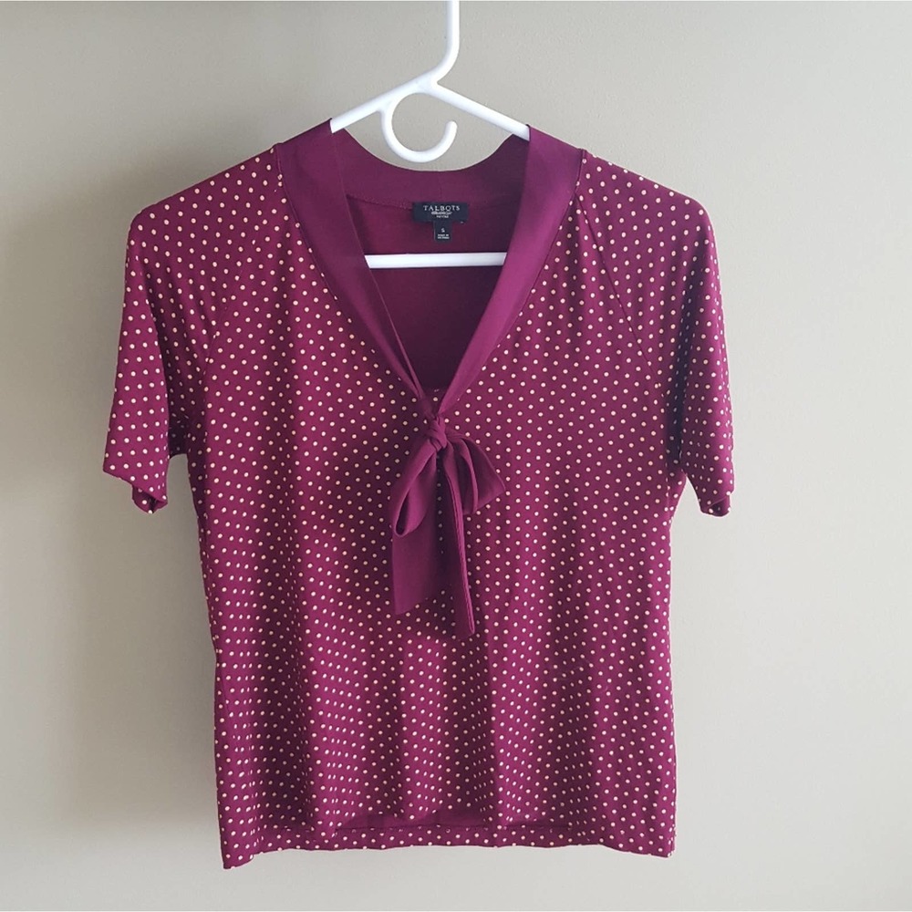 Jersey V-neck Top with built in tie